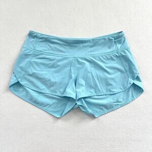Lululemon Hi-Def Cyan Blue Turquoise 2.5" Run Speed Short SW 2017 Seawheeze 6